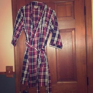 Monogrammed “E” Flannel Robe